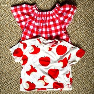 Pair of girls Zara cropped shirts